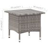 Tea Table Gray 19.7"x19.7"x18.5" Poly Rattan