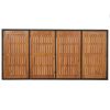 Patio Table with Wooden Top Black 74.8"x35.4"x29.5" Poly Rattan