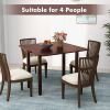Mid Century Folding Dining Table for 4 People Extendable Kitchen Table with Hidden Storage