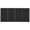 Patio Table with Glass Top Black 74.8"x35.4"x29.5" Poly Rattan