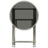 Tea Table Gray 23.6" Poly Rattan and Tempered Glass