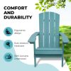 Folding Adirondack Chair Outdoor Wooden Accent Furniture Fire Pit Lounge Chairs for Yard