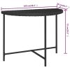 Patio Table Black 39.4"x19.7"x29.5" Poly Rattan