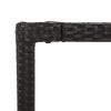 Patio Table with Glass Top Black 35.4"x35.4"x29.5" Poly Rattan