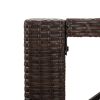 Bar Table with Glass Top Brown 72.8"x31.5"x43.3" Poly Rattan
