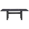 Patio Dining Table Black 78.7"x39.4"x29.1" Glass and Poly Rattan