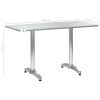 Patio Table Silver 47.2"x23.6"x27.6" Aluminum