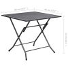 Folding Mesh Table 31.5"x31.5"x28.3" Steel Anthracite