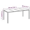 Patio Table with Glass Top Gray 74.8"x35.4"x29.5" Poly Rattan