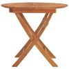 Folding Patio Table Ø 33.5"x29.5" Solid Wood Teak