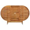 Folding Patio Table 63"x33.5"x29.5" Solid Wood Acacia