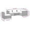 5 Piece Patio Lounge Set with Cushions Poly Rattan Brown