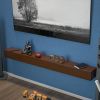 72'' Fireplace Mantel Wooden Wall Mounted Floating Shelf 8" Deep Solid Pine Wood,Brown