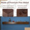 72'' Fireplace Mantel Wooden Wall Mounted Floating Shelf 8" Deep Solid Pine Wood,Brown