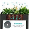 Elevated Planter Box on Wheels with Non-slip Legs and Storage Shelf