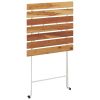 Folding Bistro Table 21.7"x21.3"x28" Solid Wood Acacia and Steel