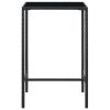 Patio Bar Table Black 27.6"x27.6"x43.3" Poly Rattan and Glass