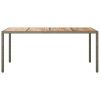 Patio Table 74.8"x35.4"x29.5" Poly Rattan and Acacia Wood Gray