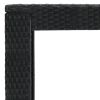 Patio Bar Table Black 39.4"x23.8"x43.5" Poly Rattan