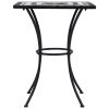 Mosaic Bistro Table Black and White 23.6" Ceramic