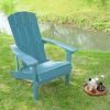 Folding Adirondack Chair Outdoor Wooden Accent Furniture Fire Pit Lounge Chairs for Yard