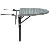 Patio Table Gray 23.6"x23.6"x15.7" Poly Rattan