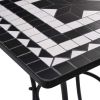Mosaic Bistro Table Black and White 23.6" Ceramic