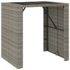 Bar Table with Glass Top Gray 41.3"x31.5"x43.3" Poly Rattan