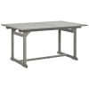 Patio Dining Table (59.1"-78.7")x39.4"x29.5" Solid Acacia Wood