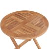 Folding Patio Table 17.7" Solid Teak Wood