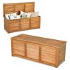 47 Gallon Acacia Wood Storage Bench Box for Patio Garden Deck