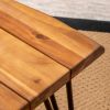 ZION INDUSTRIAL WOOD AND METAL COFFEE TABLE WITH ACCENT TABLE
