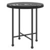 Dining Table Black Ø19.7" Tempered Glass and Steel