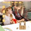 Wooden Playhouse for Kids Outdoor with Working Door, Windows, Mailbox, Bench, Flowers Pot Holder, 39" x 38" x 55.5"