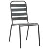 5 Piece Patio Dining Set Steel Dark Gray