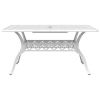 Patio Table White 59.1"x35.4"x28.3" Cast Aluminum