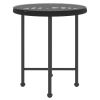 Dining Table Black Ø19.7" Tempered Glass and Steel