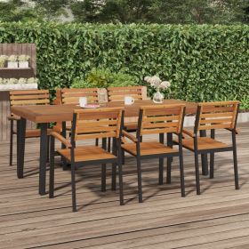 Patio Table 78.7"x39.4"x29.5" Solid Wood Acacia (Color: Brown)