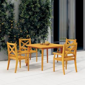 Patio Table 43.3"x43.3"x29.5" Solid Wood Acacia (Color: Brown)