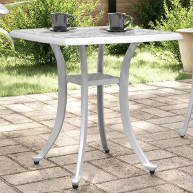 Patio Table White 20.9"x20.9"x20.9" Cast Aluminum (Color: White)