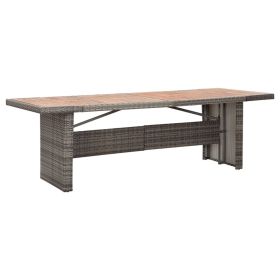 Patio Table 94.5"x35.4"x29.1" Poly Rattan and Solid Acacia Wood (Color: Brown)