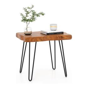 Patio Garden Outdoor Reclaimed Recycled Teak Wood End Table (Color: Style B)