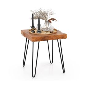 Patio Garden Outdoor Reclaimed Recycled Teak Wood End Table (Color: Style A)