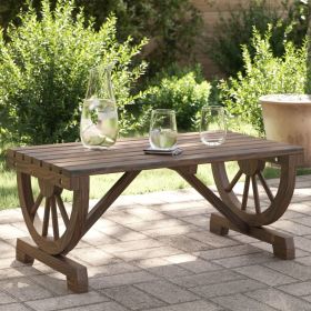 Patio Coffee Table 35.4"x19.7"x15.7" Solid Wood Fir (Color: Brown)