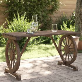 Patio Table 45.3"x21.7"x25.6" Solid Wood Fir (Color: Brown)