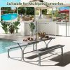 6 Feet Picnic Table Bench Set with HDPE Tabletop for 8 Person