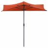 9 Feet Patio Bistro Half Round Umbrella without Weight Base