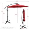 10 Feet Offset Umbrella with 8 Ribs Cantilever and Cross Base
