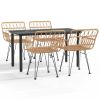 5 Piece Patio Dining Set Poly Rattan