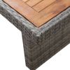Patio Table 94.5"x35.4"x29.1" Poly Rattan and Solid Acacia Wood